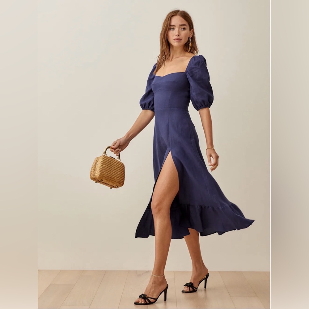 Reformation Belgium Linen Dress - Danube